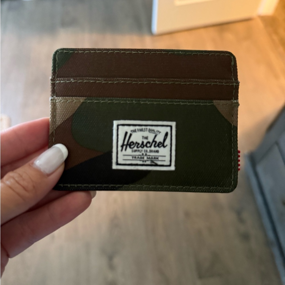 Herschel Supply Company Green and Brown Card Holder
